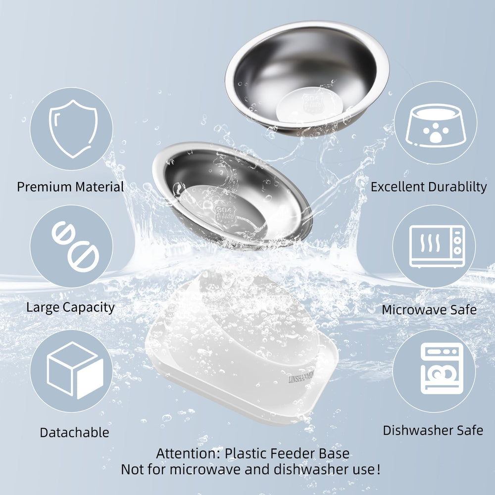 Linshanmin spill-proof feeding station prevents messes with widened edges and secure placement.