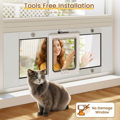 Linvivon cat door window magnetic closure design ensures fast return to position.