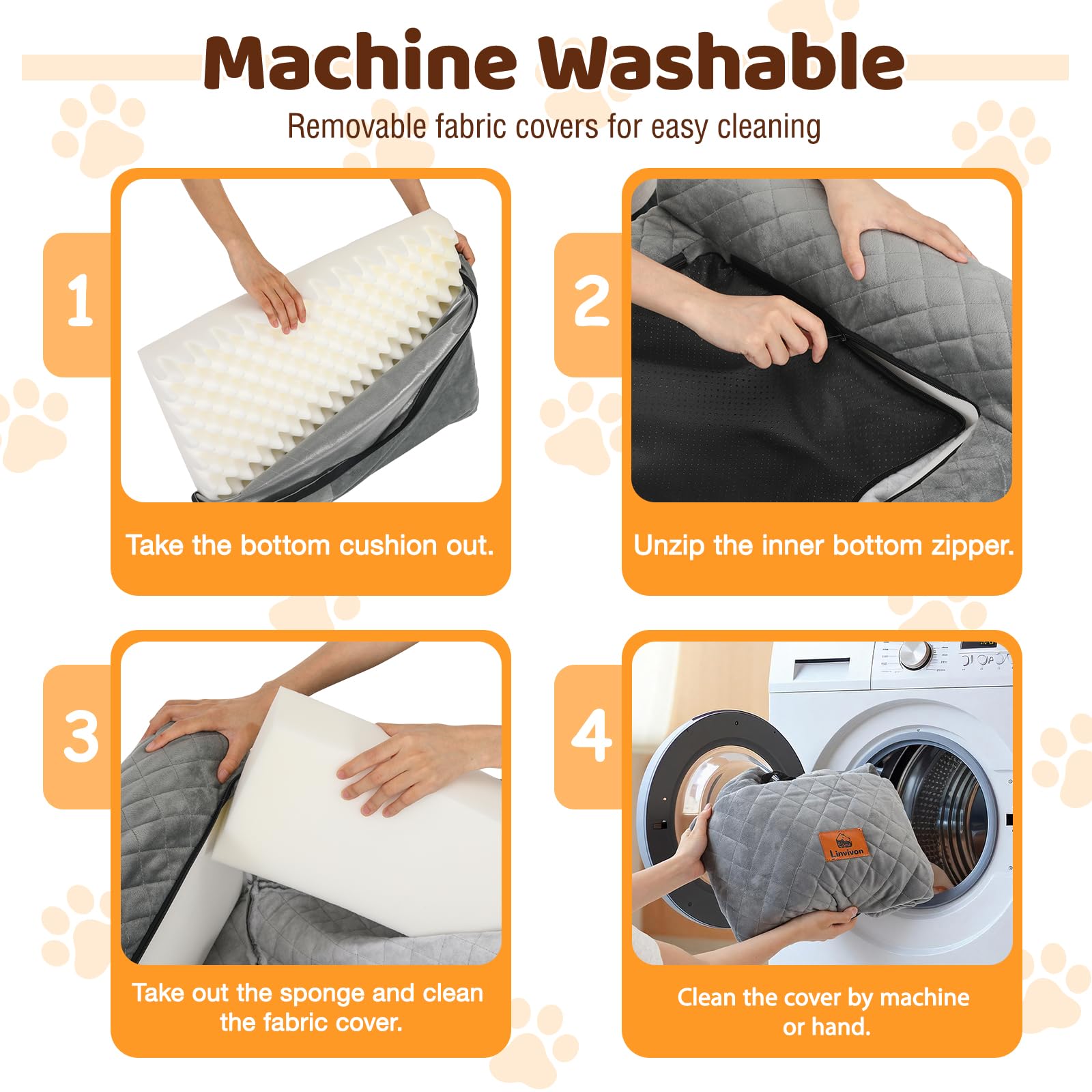 Linvivon dog car seat detachable cover simplifies cleaning and maintenance.