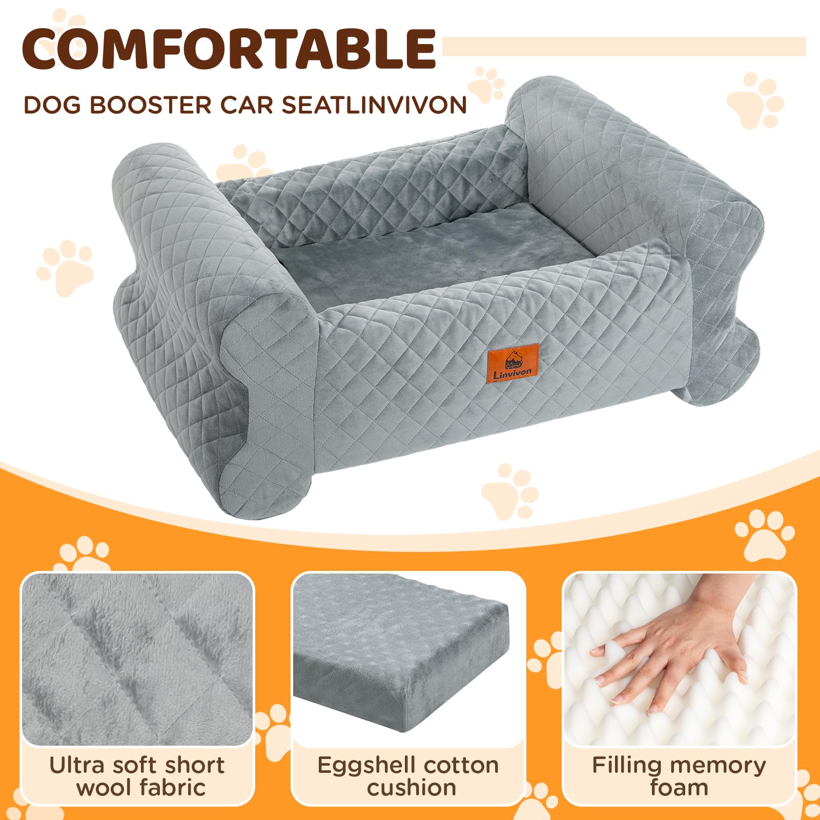 Linvivon dog car seat installation straps demonstrate secure, stable fit.
