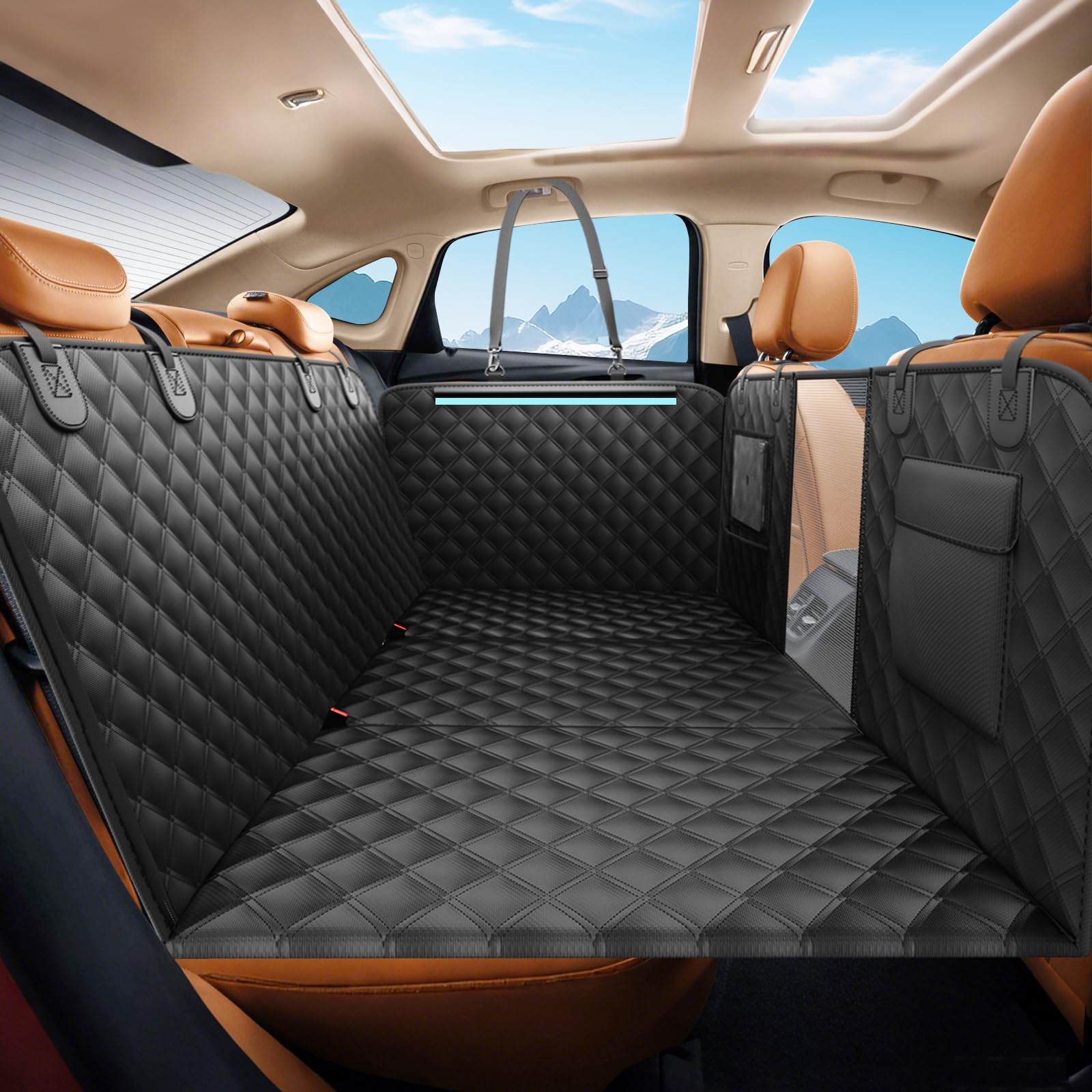 Linzdvay back seat extender 400lbs supports large dogs on travel.