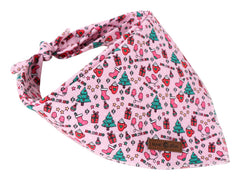 Lionet Paws adjustable dog bandana pink showing secure knot and customizable fit