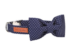 Lionet Paws Bowtie attached collar offers stylish everyday wear for small dogs.