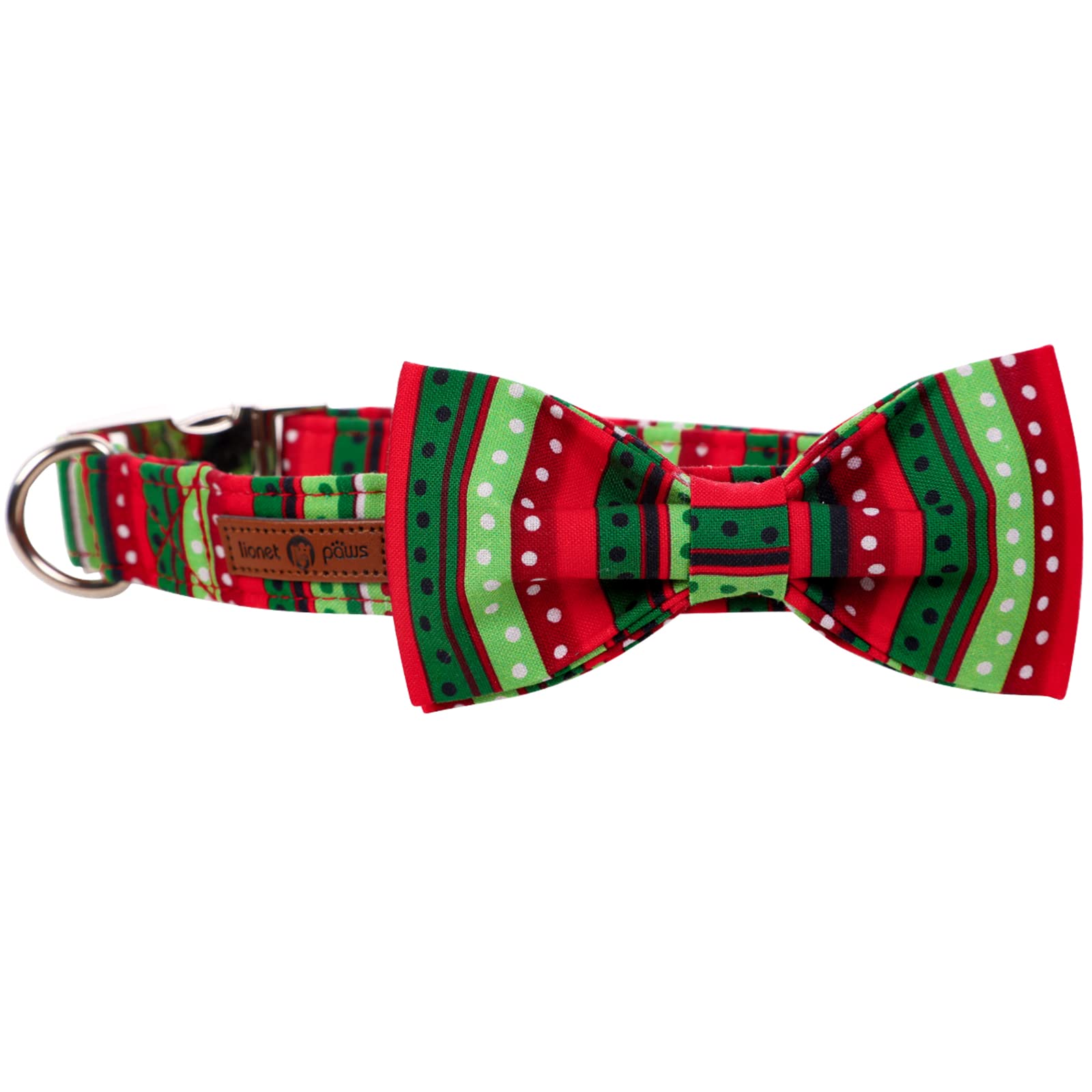 Lionet Paws bowtie detachable for versatile looks and easy care.