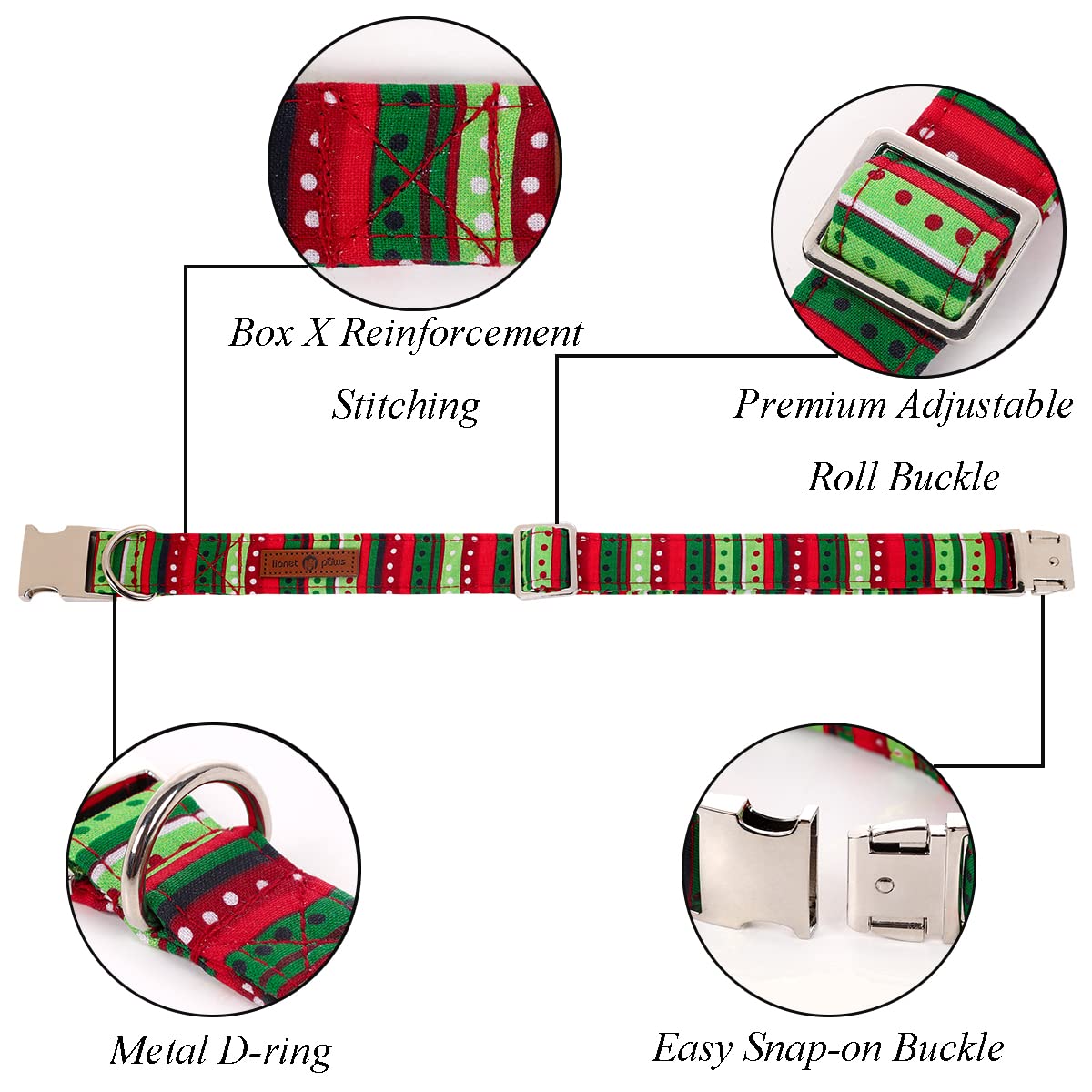 Lionet Paws collar shows a sturdy metal buckle for secure everyday wear.