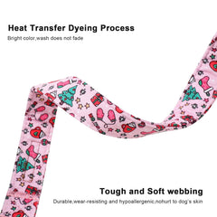 Lionet Paws pink Christmas collar with secure buckle for safe walks