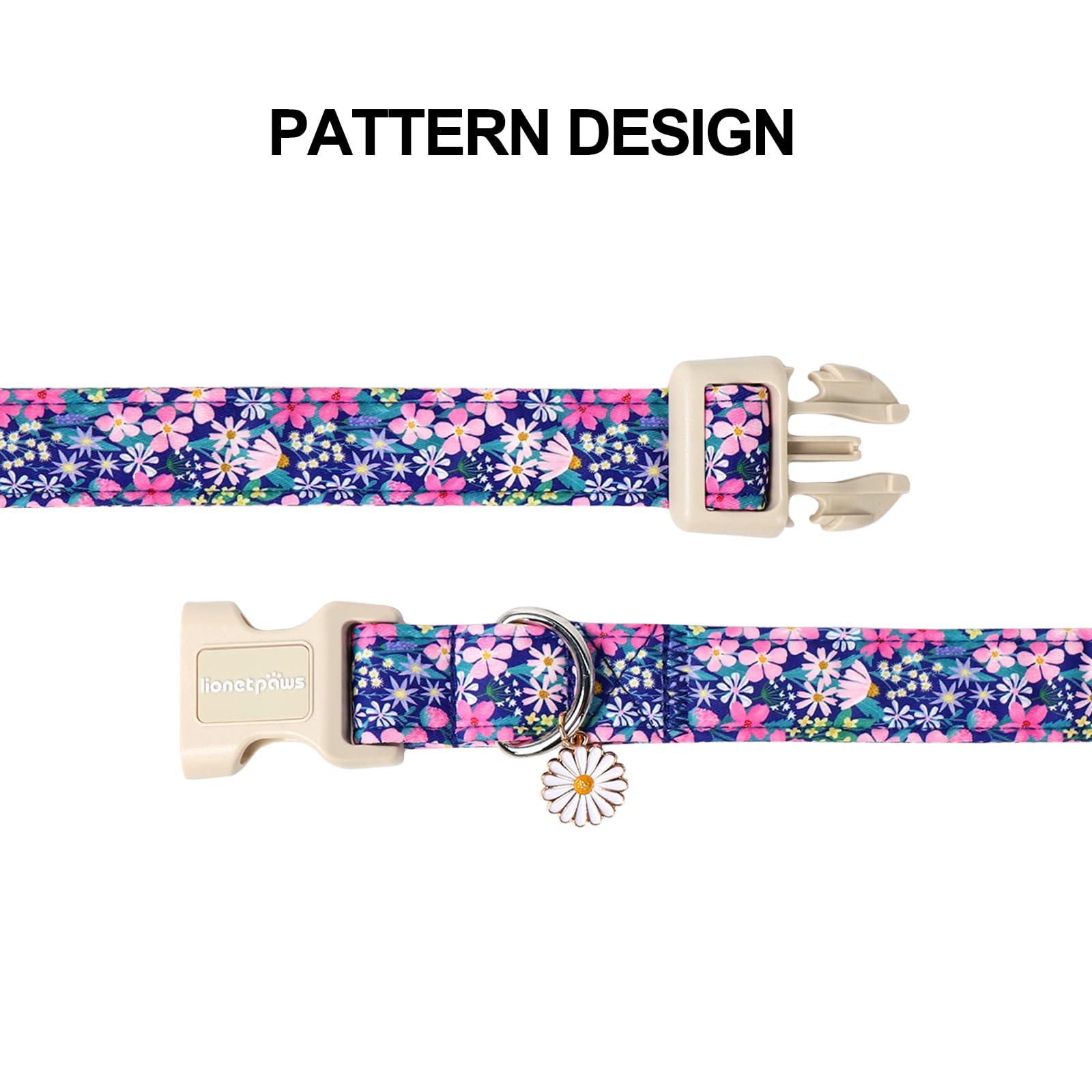 Lionet Paws floral daisy fleabane design detail adds stylish flair for outings