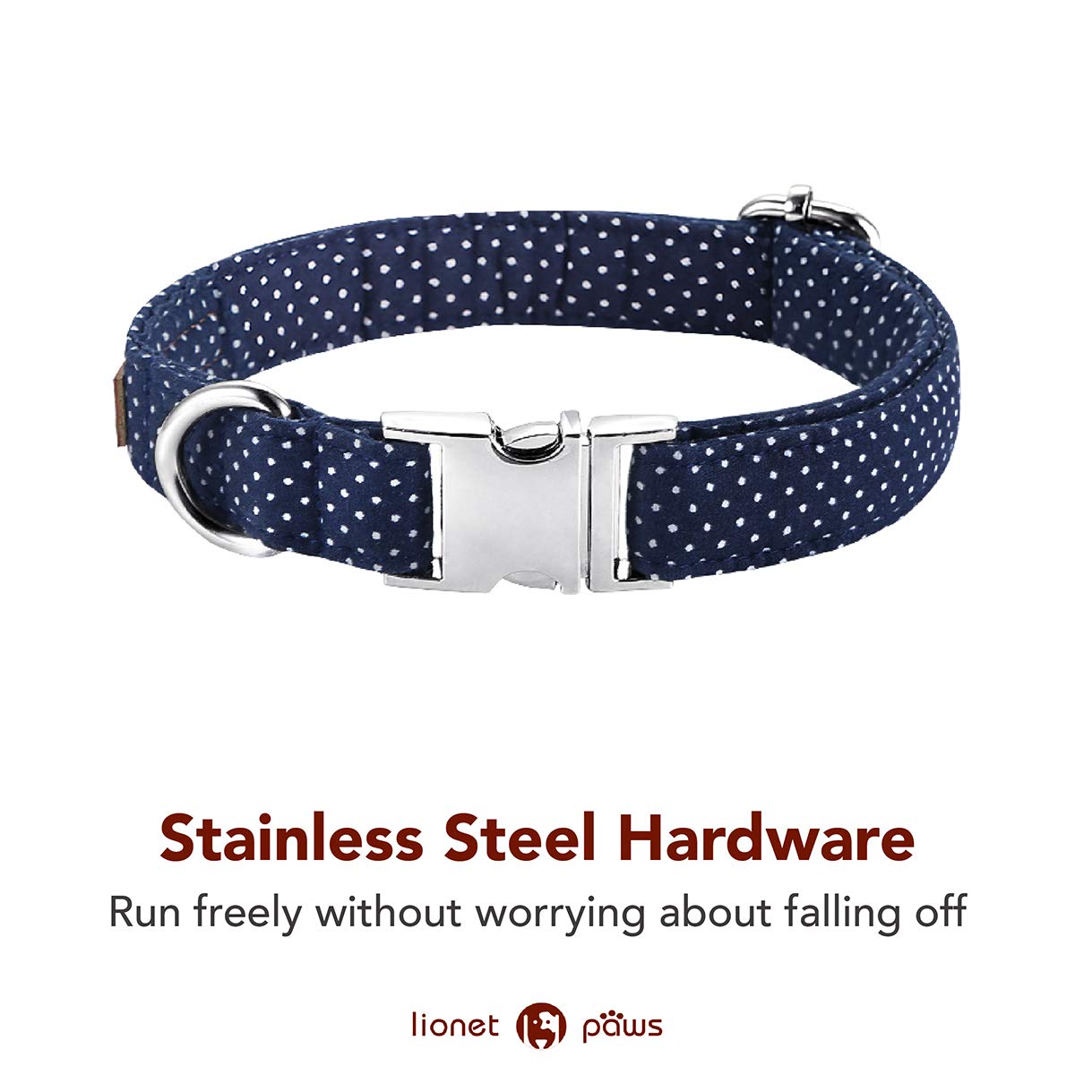 Lionet Paws navy collar design ideal for photos, weddings, and special occasions.