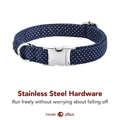 Lionet Paws navy collar design ideal for photos, weddings, and special occasions.