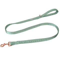 Lionet Paws silk leash green attachment view promotes secure walking.