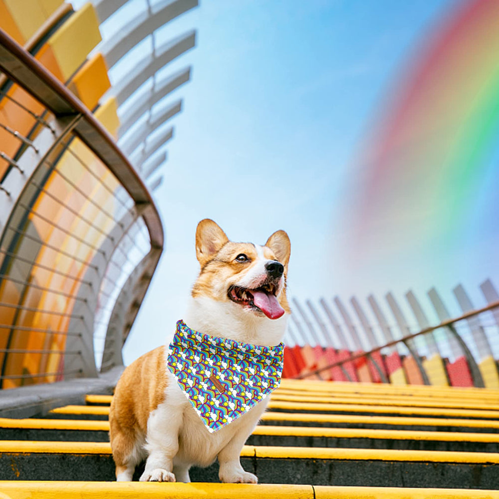 Lionheart glory Rainbow Dog Bandana washable cotton for easy care