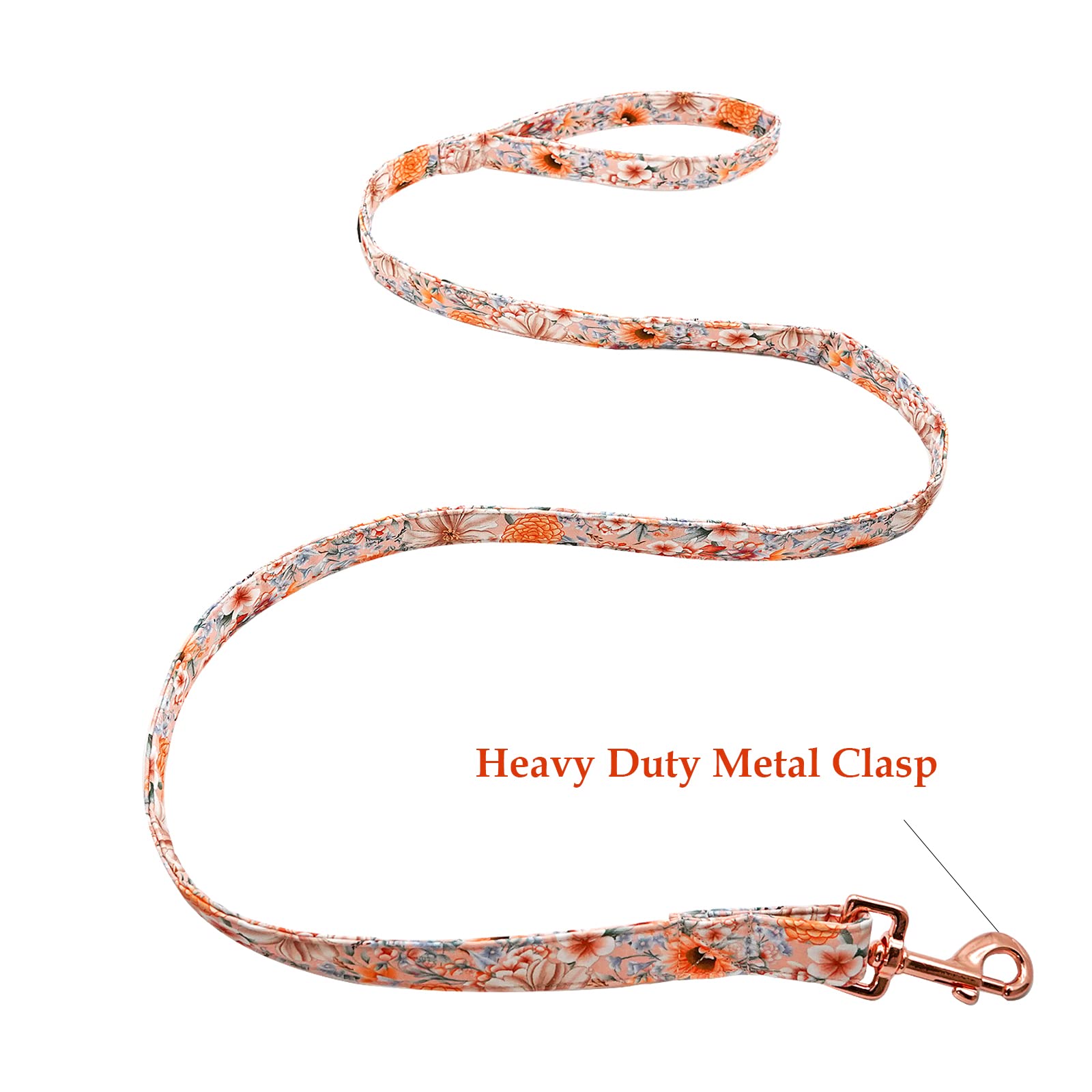 Lionheart glory strong dog leash floral close-up showing stainless steel buckle for secure walks
