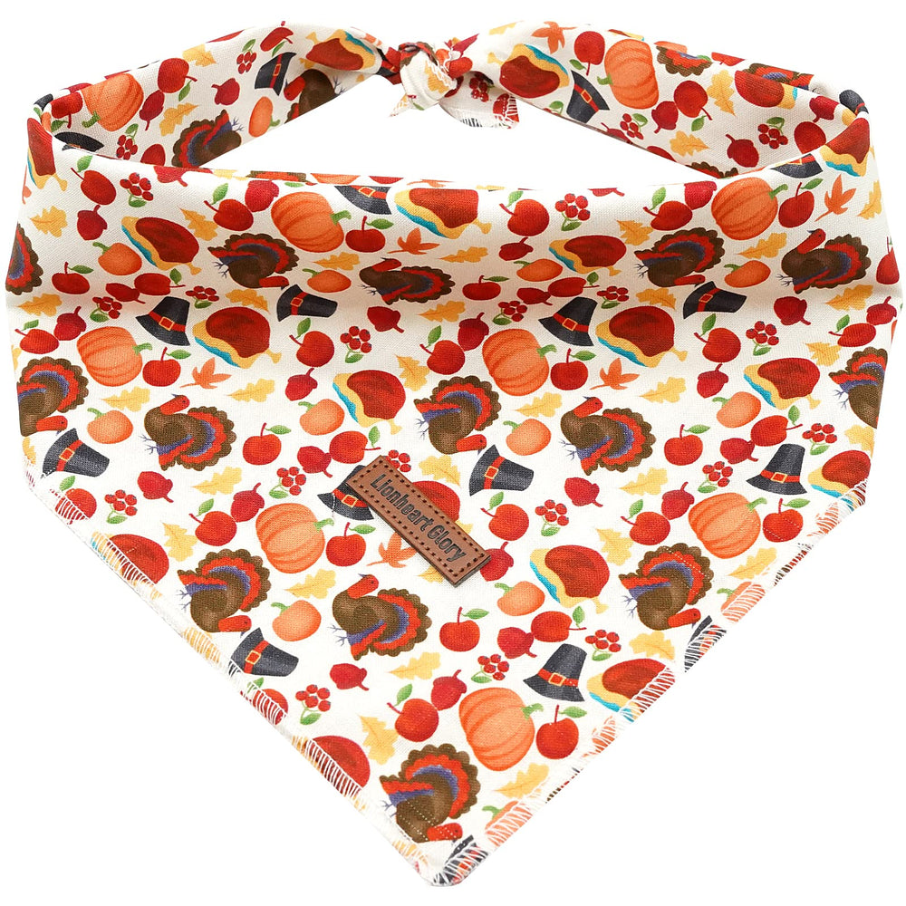 Lionheart Glory turkey dog bandana folded square for easy styling.