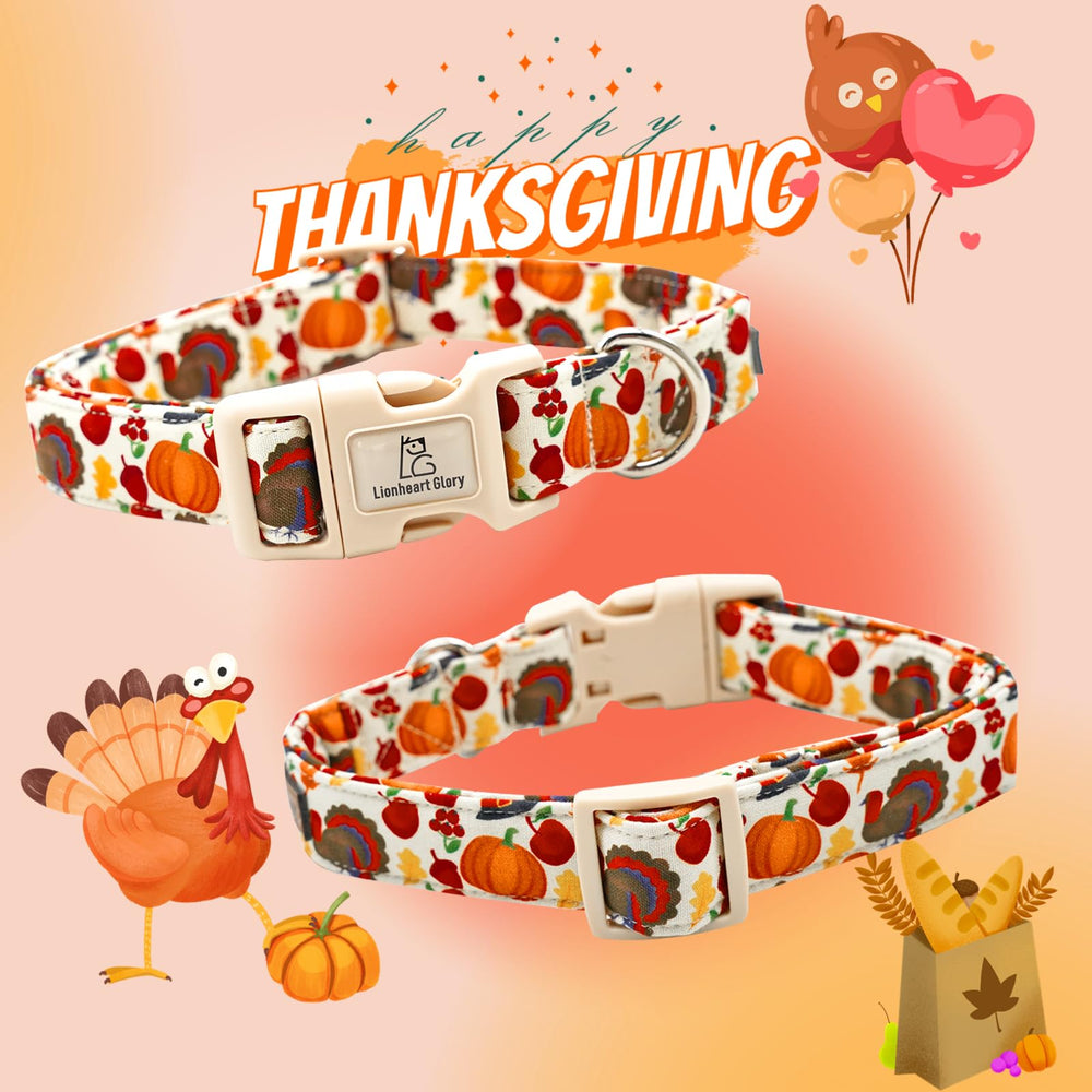 Lionheart Glory turkey dog collar soft cotton feel for gentle everyday wear