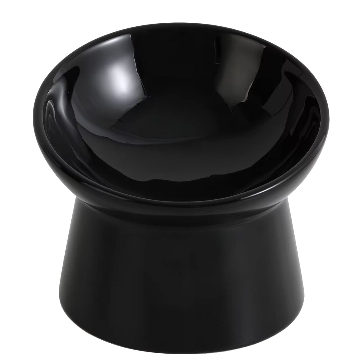 LIONWEI raised ceramic cat bowl front-view promotes steady feeding posture.