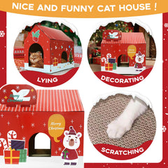 LIOOPET cat house shows three window openings for light and observant cats