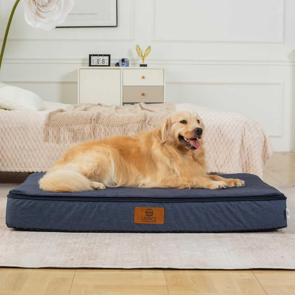 LIORCE dog bed beside crate demonstrates versatile placement and compatibility