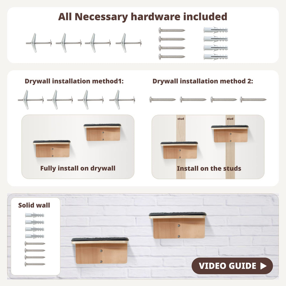 LIORCE two-pack cat steps install quickly for easy setup.