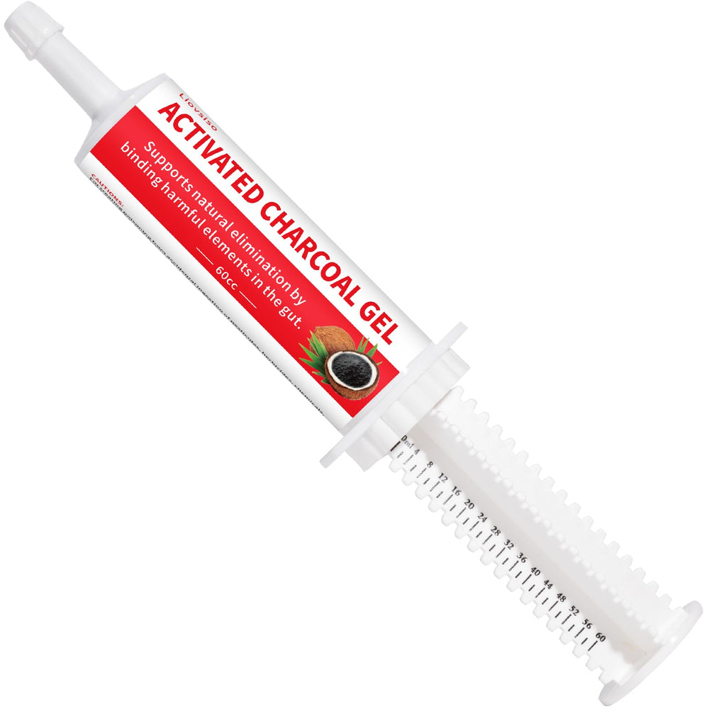 Liovsiso activated charcoal dog 60cc tube for quick toxin absorption