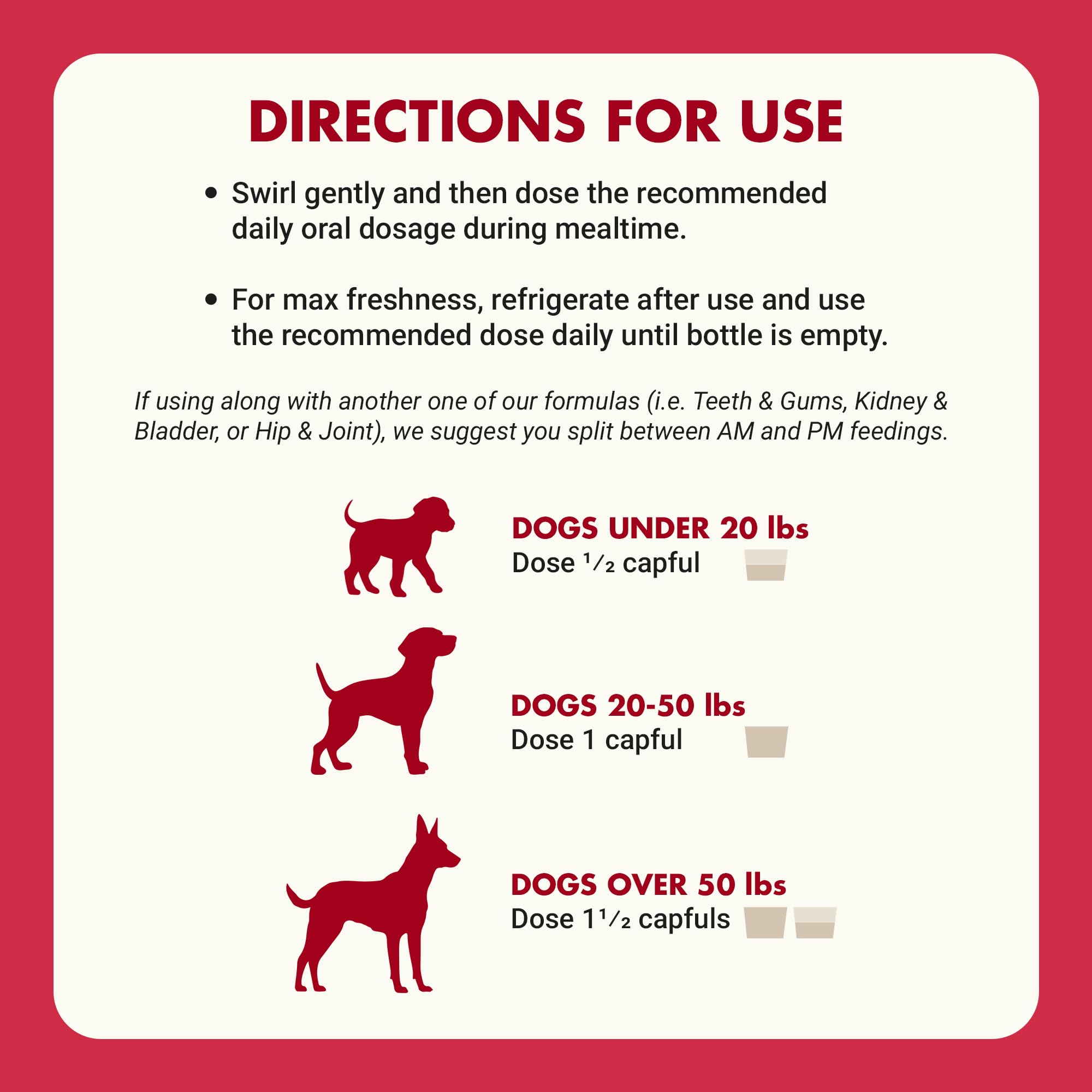 Close-up of LIQUID-VET bottle showing no fishy smell and odor-free formula