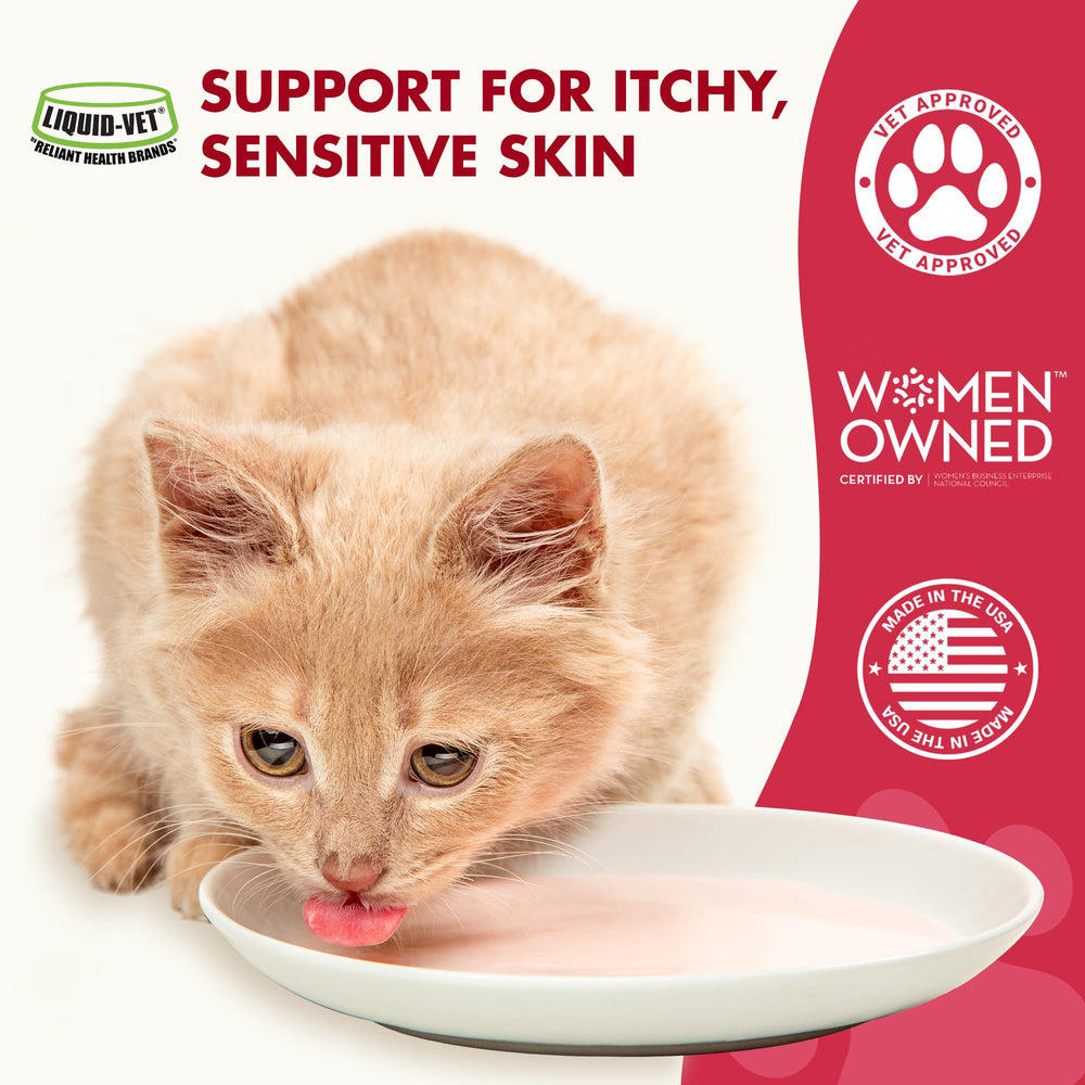 LIQUID-VET label-closeup highlights no fishy smell benefit.