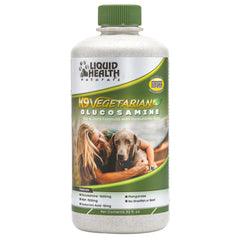 LIQUIDHEALTH K9 glucosamine bottle pouring supports joint comfort
