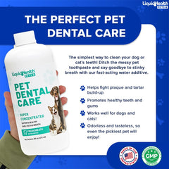LIQUIDHEALTH Pet Dental Care Water Additive cat drinking supports gum health.