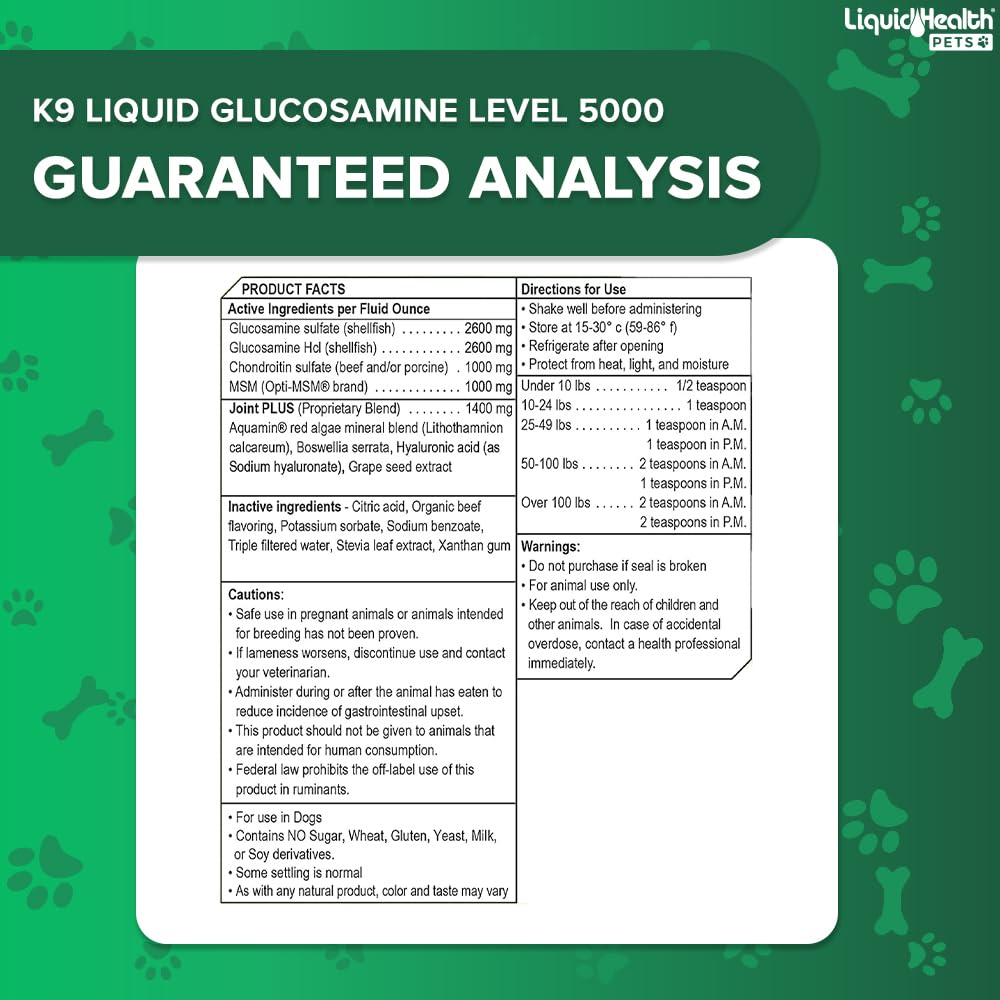 LIQUIDHEALTH K9 Glucosamine dog at mealtime during joint care routine