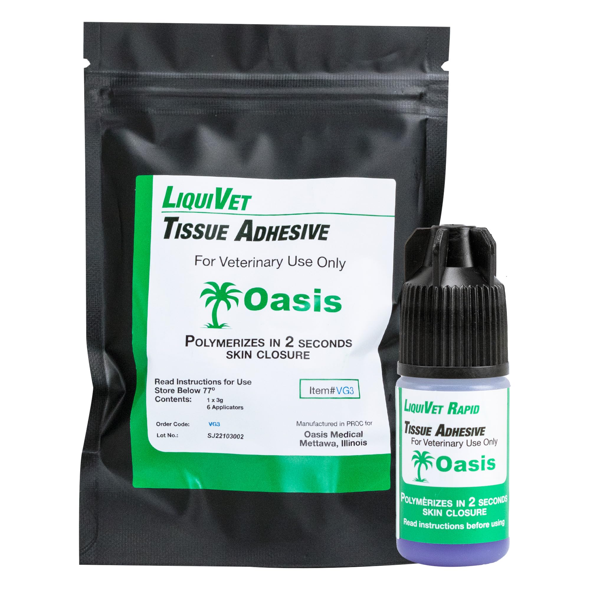 Liquivet Veterinary-use context demonstrates clinical suitability for animal wounds.
