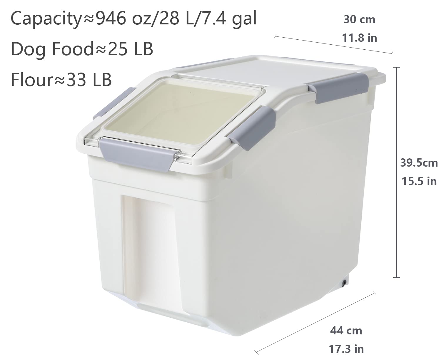 LISM multi-use storage for dog treats, rice, or flour in the kitchen pantry.