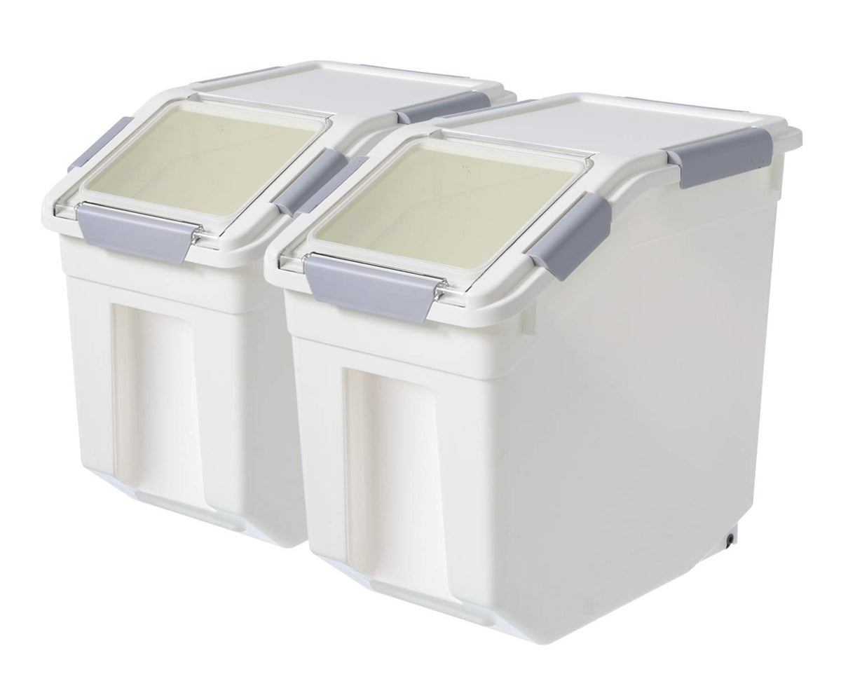 LISM two-pack dog food storage container with airtight lids for freshness.