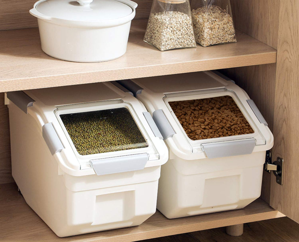 LISM unbreakable PP pet food container durably stores dry fare.