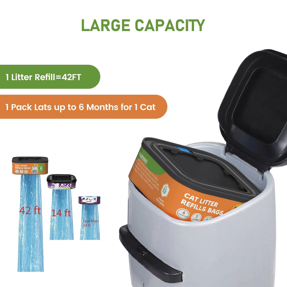 Lisyee large-capacity 42ft cartridge supports about six months per cat.