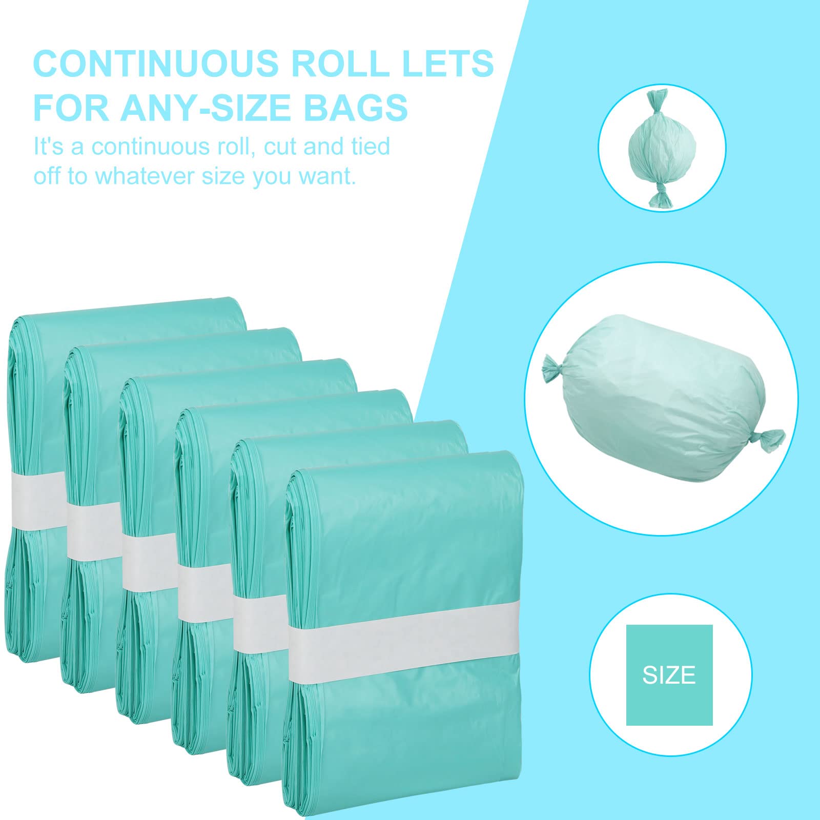 Lisyee litter-champ-compatible green liner demonstrates compatibility and reduced outside trips.