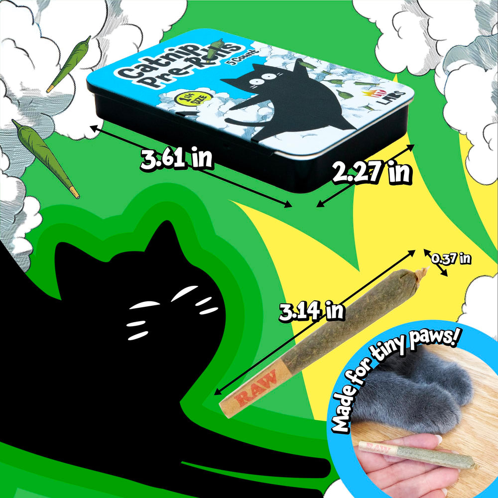 LIT LABS Catnip Joints cat-eye-pounce shows cats mesmerized by natural stimulation.
