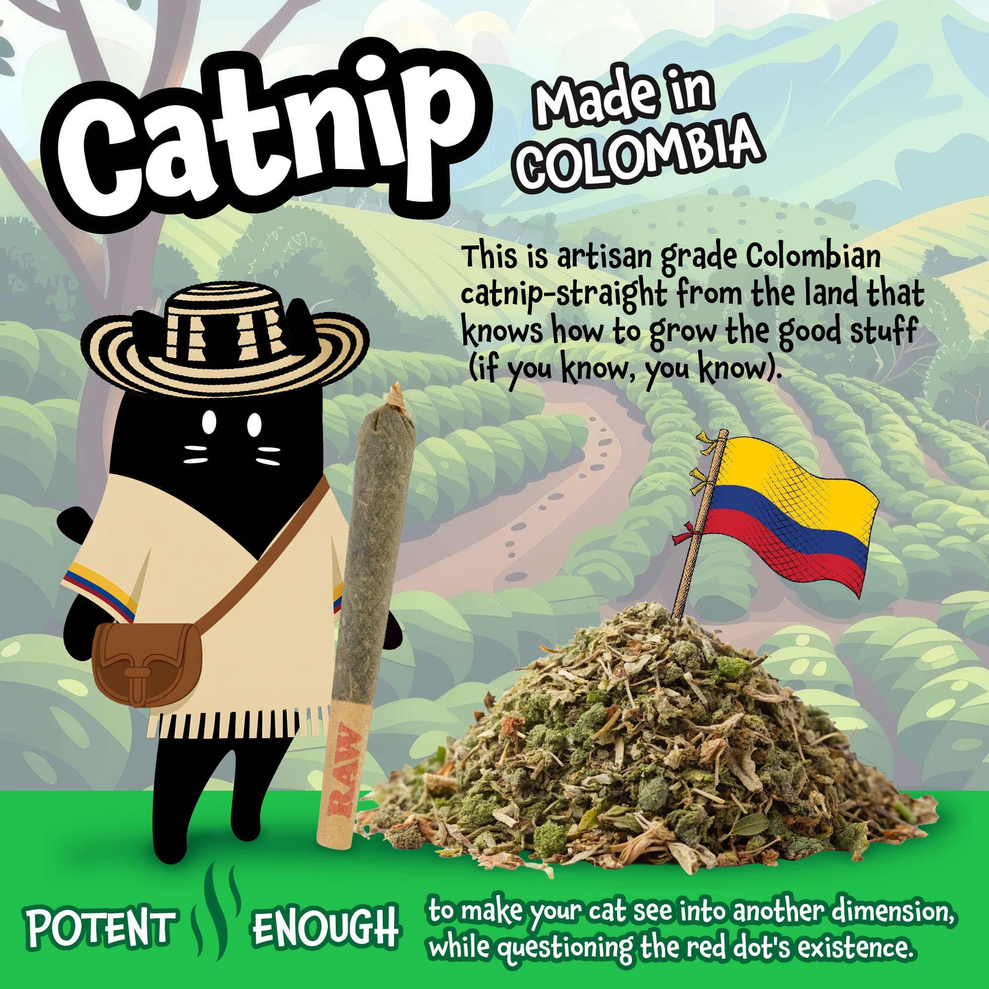 LIT LABS Catnip Joints organic catnip closeup emphasizes purity for safe, vibrant play.