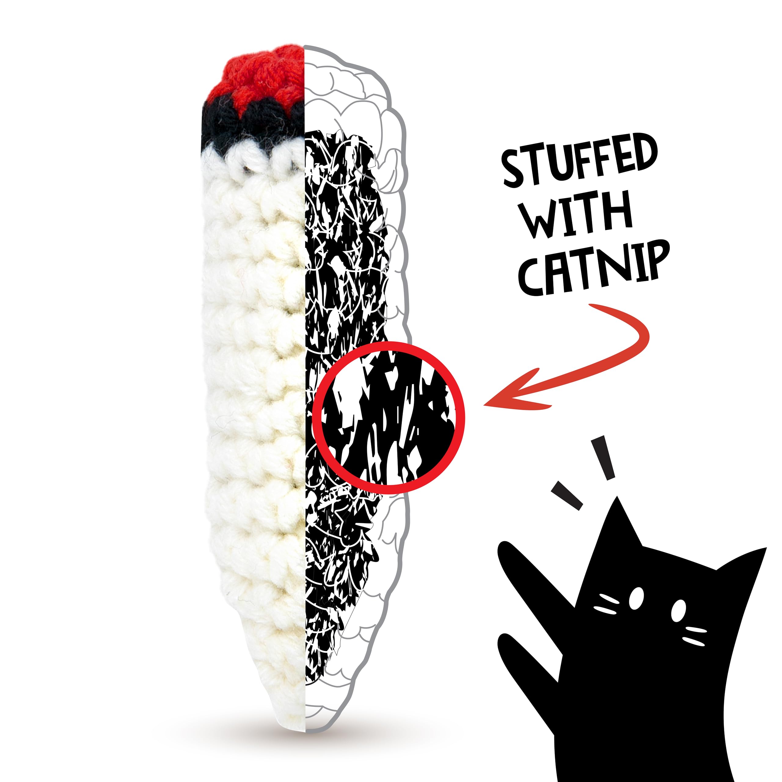 LIT LABS Kittie Doobs catnip joint in mid-pounce