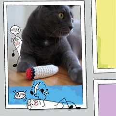 LIT LABS Kittie Doobs catnip-filled joint during energetic play