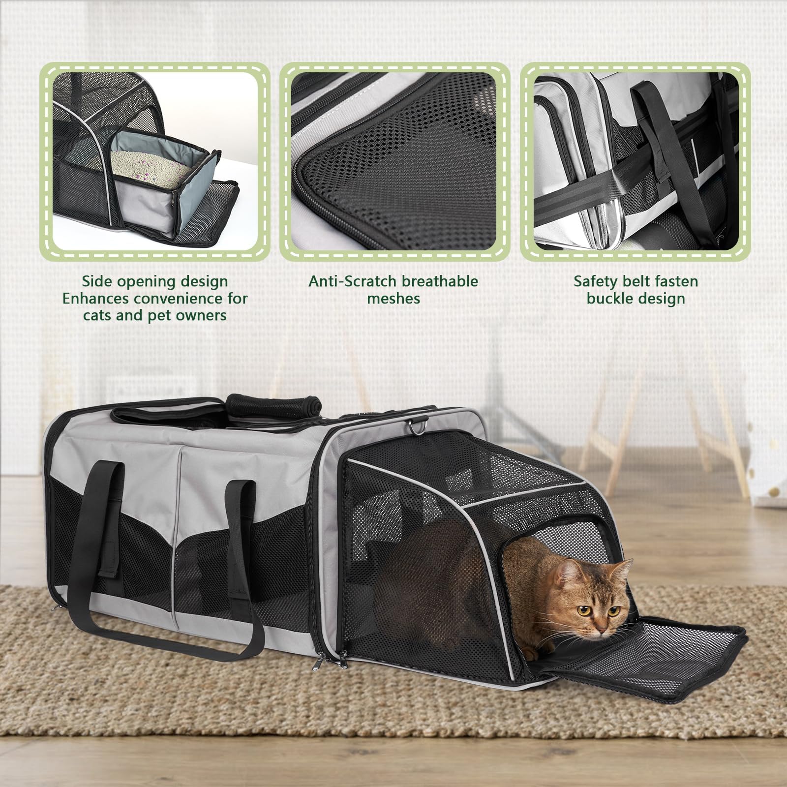 LitaiL cat travel carrier foldable litter toilets for on-the-go relief.