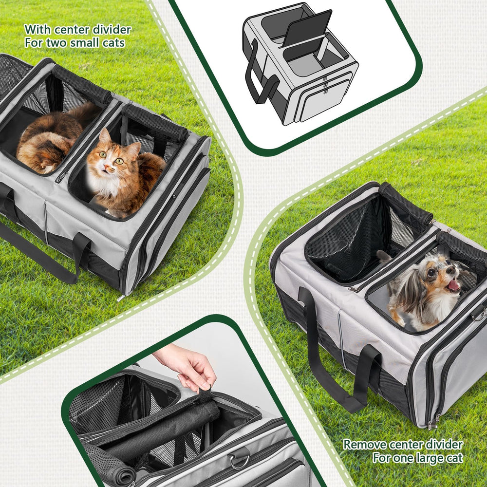 LitaiL cat travel carrier top openings provide easy access and ventilation.
