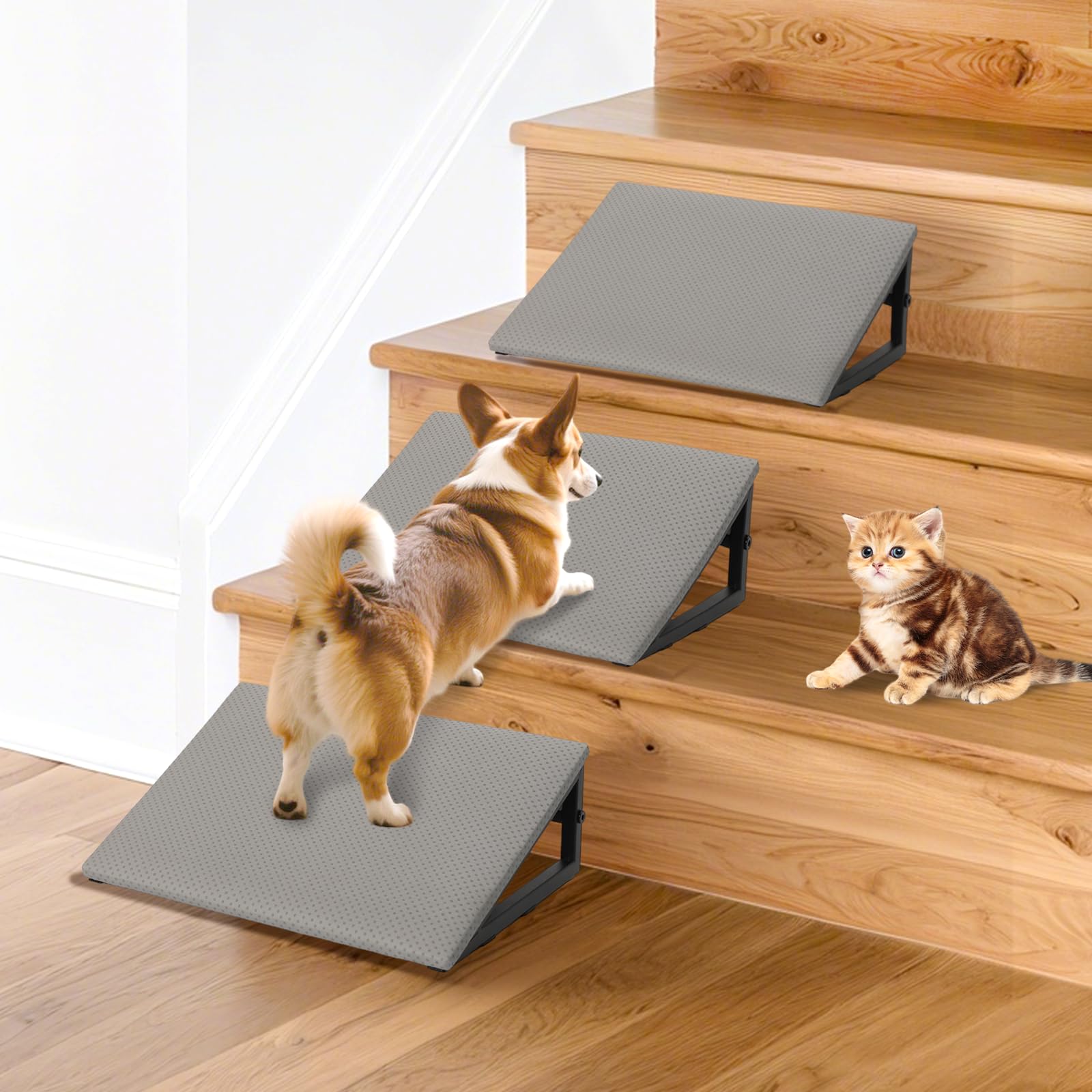 LitaiL dog ramps assembly shows simple setup for quick access to stairs and furniture.