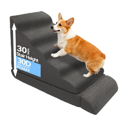 LitaiL dog stairs bed-access 29in image highlights climb to a 30-inch high bed.