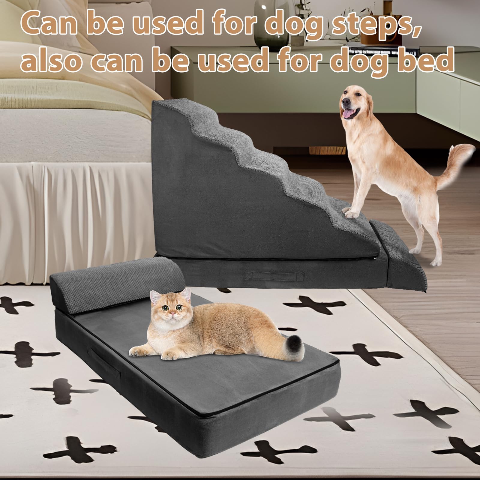 LitaiL big dog bed attachment shows dual-use design for resting spots.