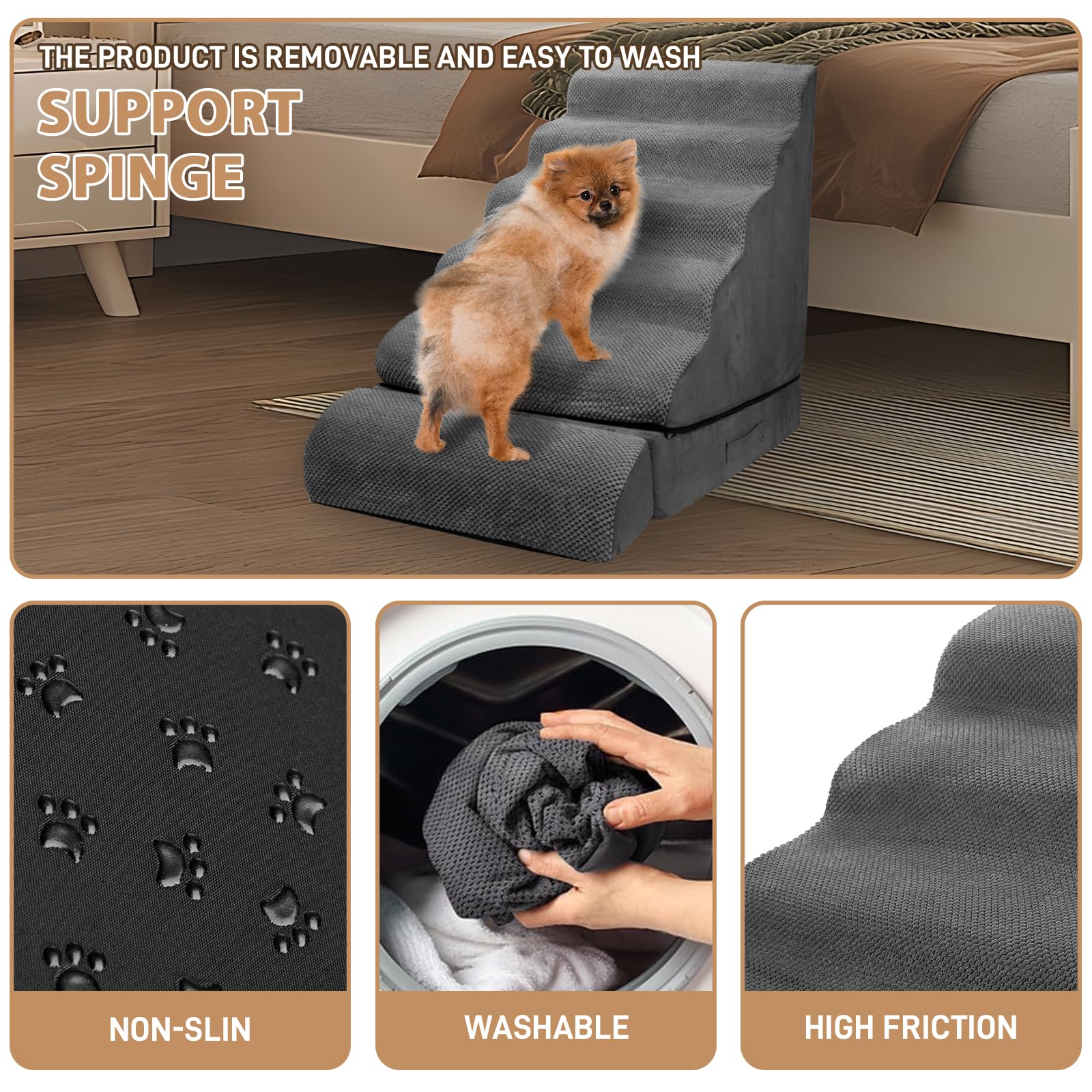 LitaiL anti-slip stability ensures confident climbs next to sofa or car.