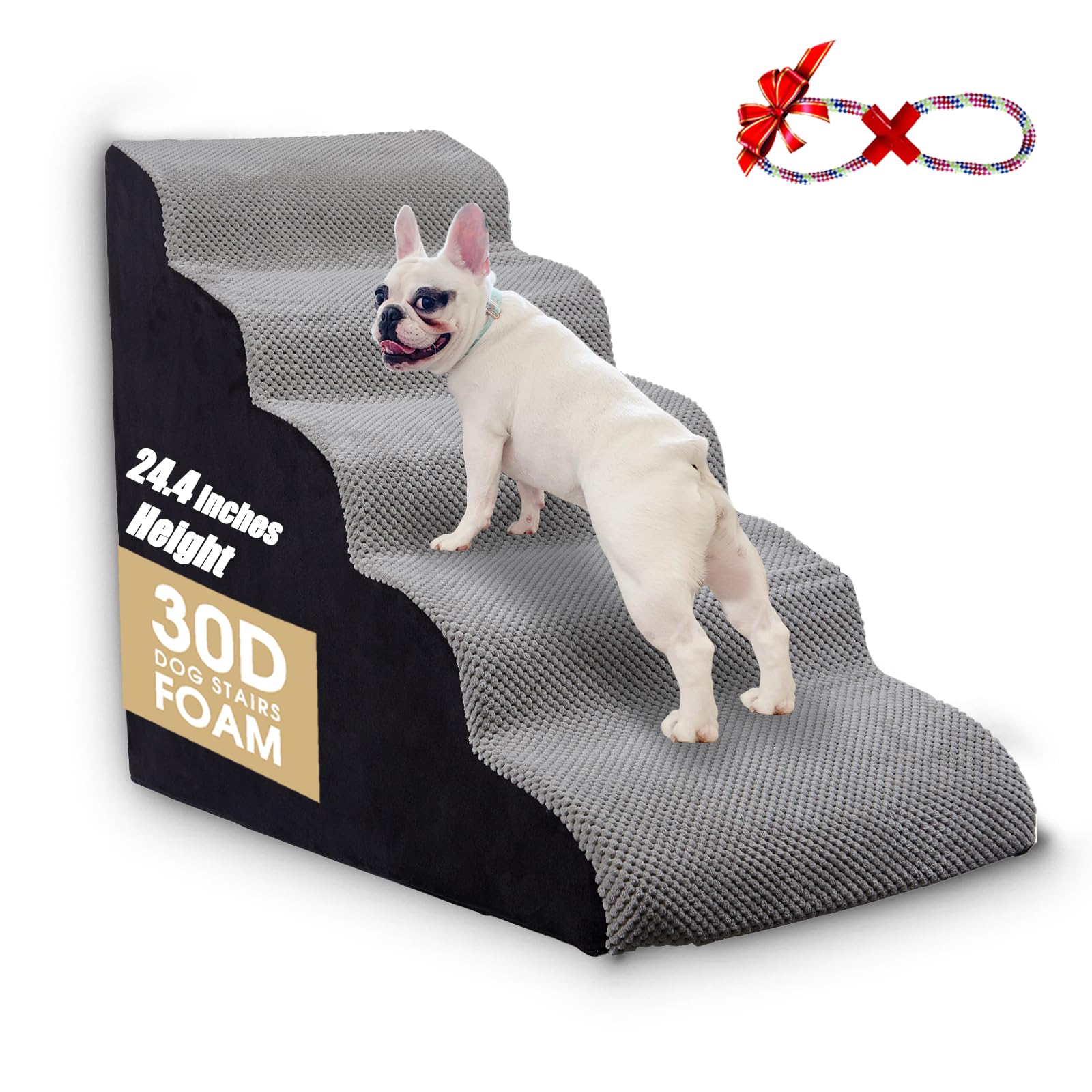 LitaiL dog steps-extra-toy shows included rope toy for play and dental support