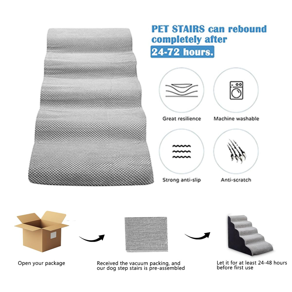 LitaiL dog steps non-slip-bottom shows secure footing on hardwood or carpet