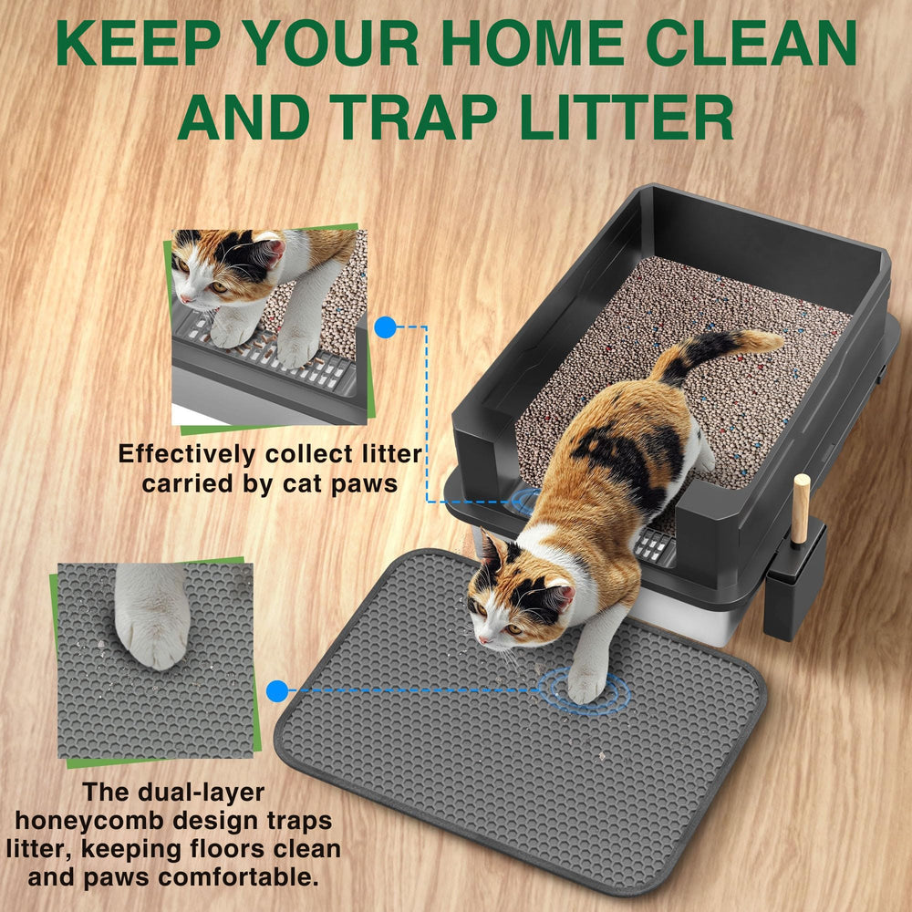 Lites XXXL stainless steel cat litter box high-walls offer privacy and containment