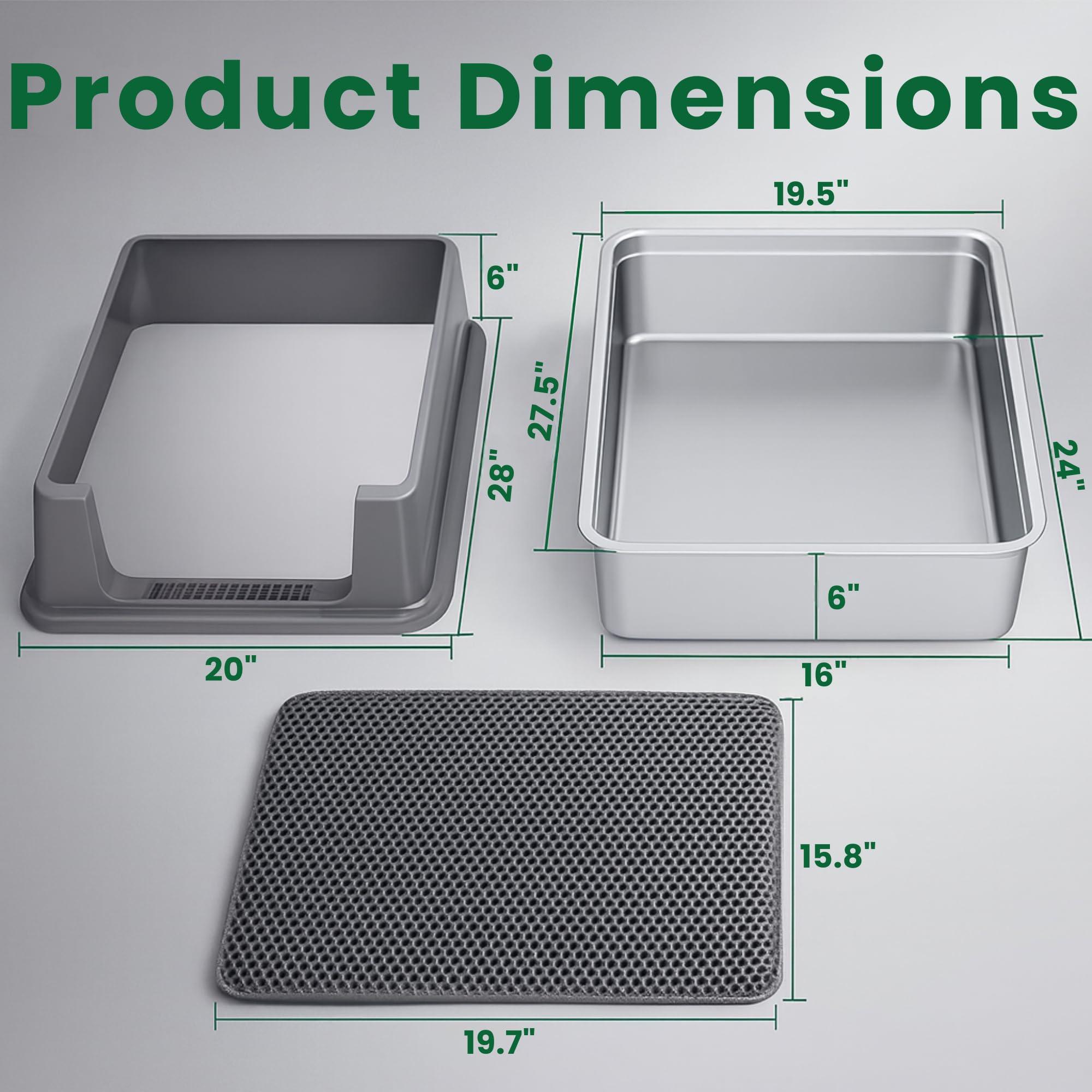 Lites XXXL stainless steel cat litter box scoop holder keeps cleaning tools handy