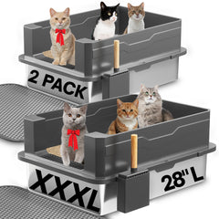 Lites XXXL stainless steel cat litter box top view highlights roomy interior for large cats