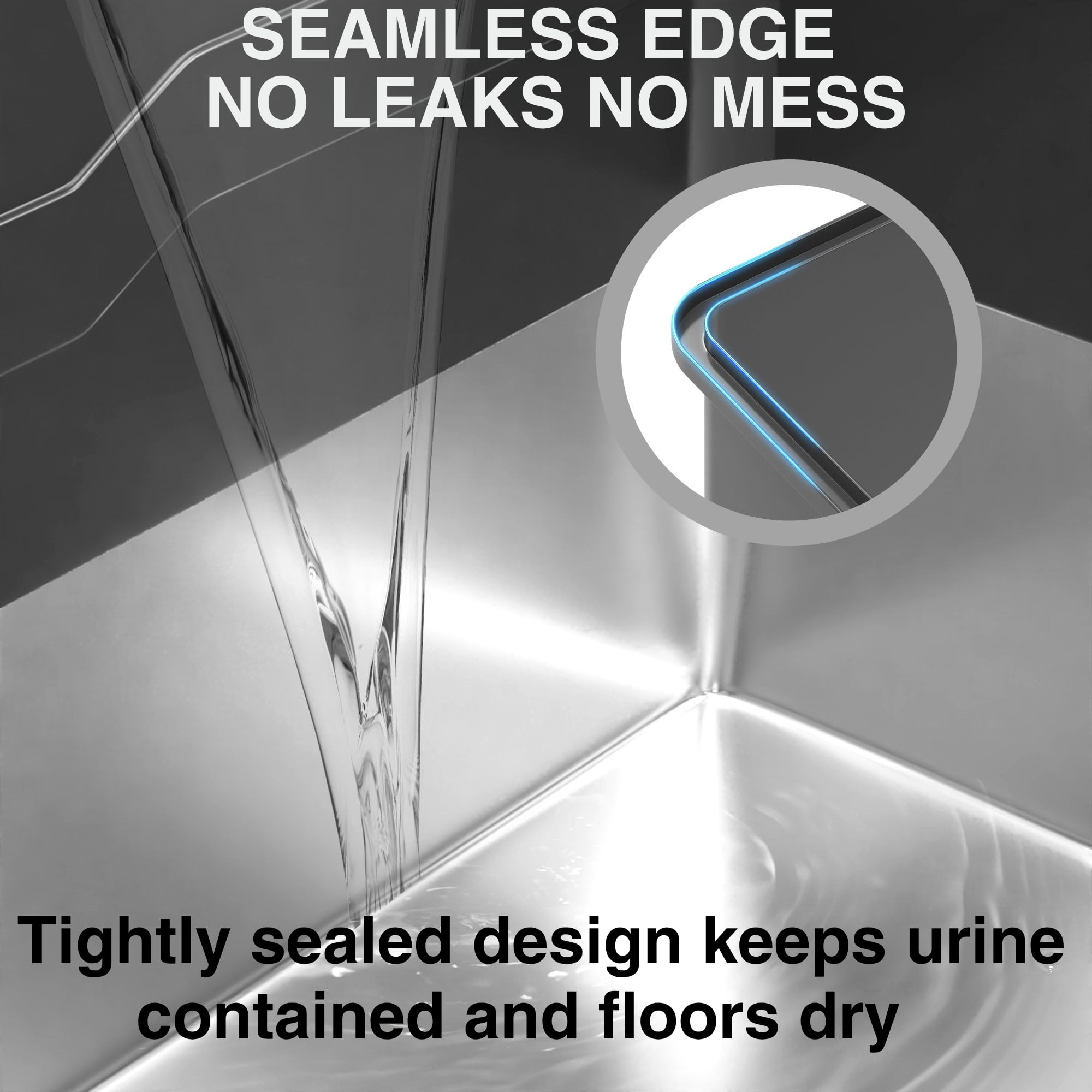 Lites XXXL stainless steel cat litter box with mat aids quick cleanup and reduces tracking